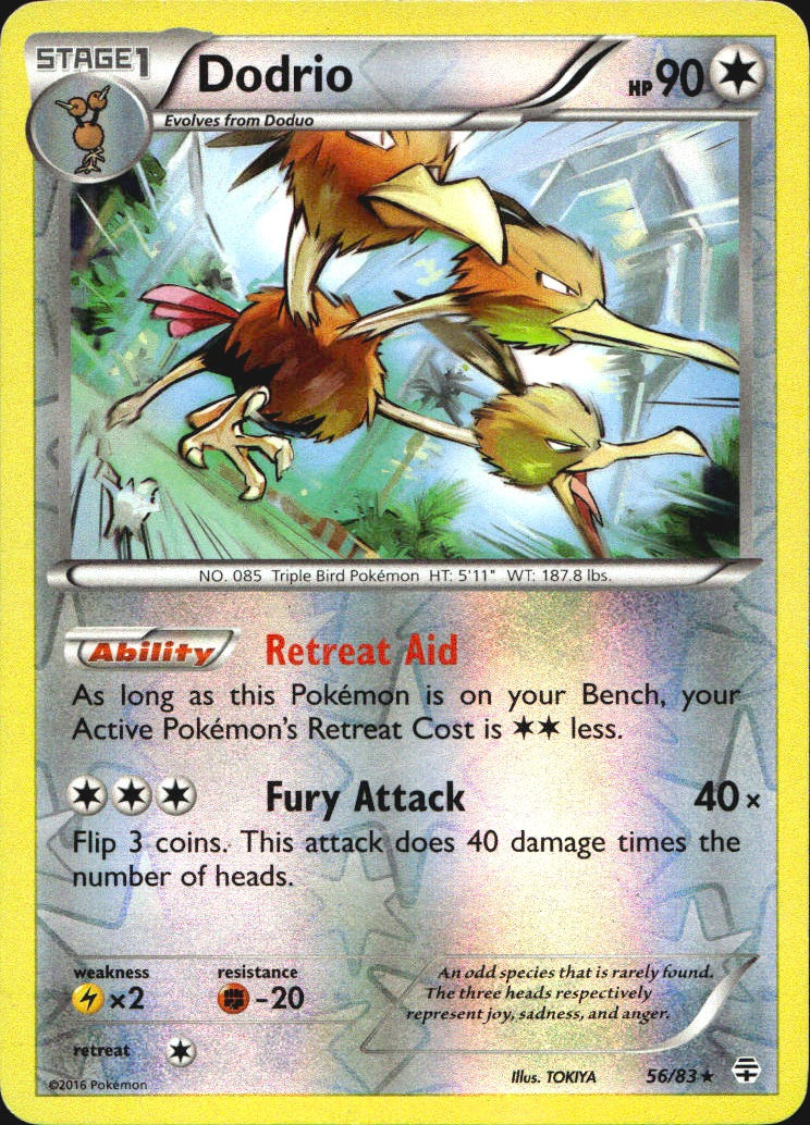 Dodrio 56/83 Rare Generations Pokemon Reverse Holo Near Mint