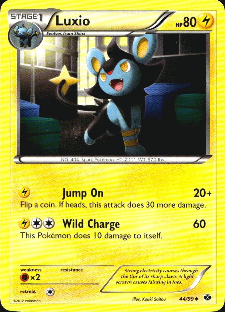 Luxio 44/99 Uncommon Next Destinies Pokemon Near Mint