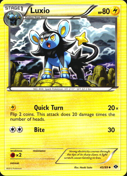 Luxio 45/99 Uncommon Next Destinies Pokemon Near Mint