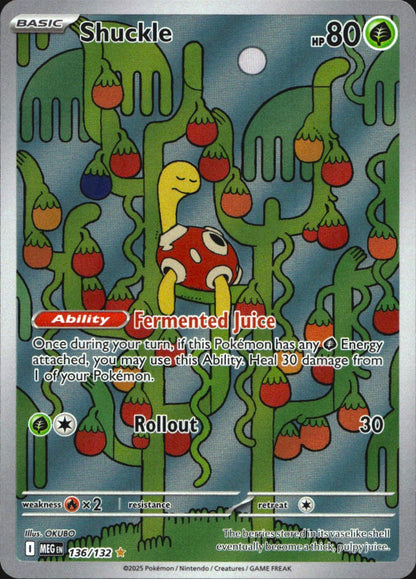 Shuckle 136/132 Illustration Rare Mega Evolution Pokemon Near Mint