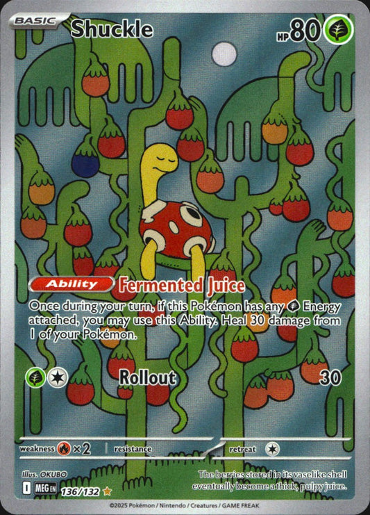 Shuckle 136/132 Illustration Rare Mega Evolution Pokemon Near Mint