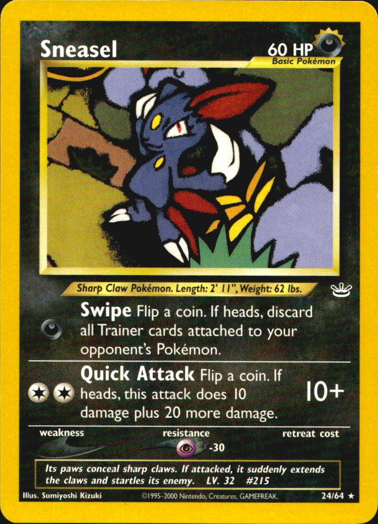 Sneasel 24/64 Rare Neo Revelation Pokemon Near Mint