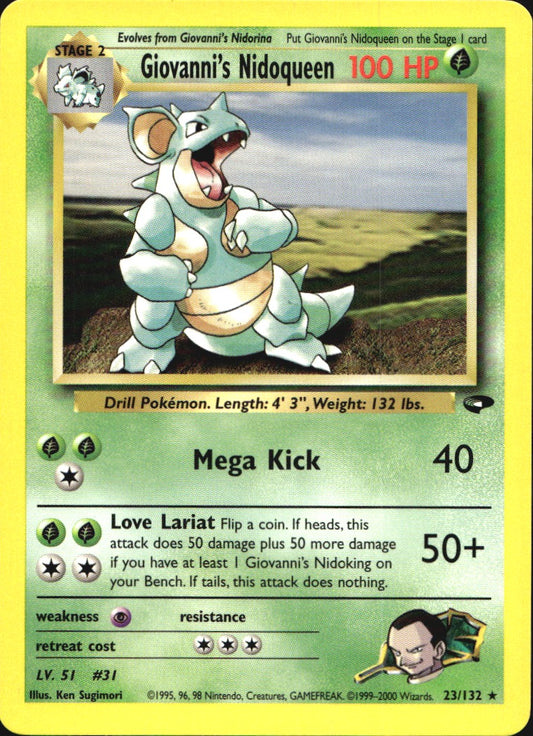 Giovanni's Nidoqueen 23/132 Rare Gym Challenge Pokemon Near Mint
