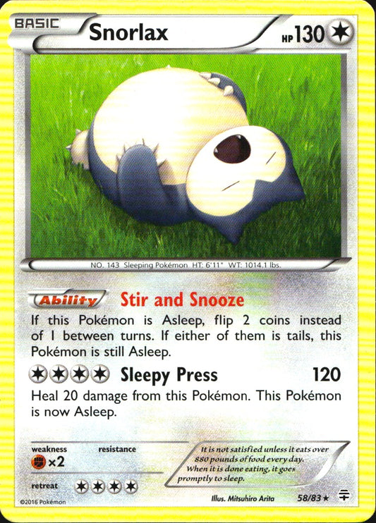Snorlax 58/83 Rare Generations Pokemon Near Mint