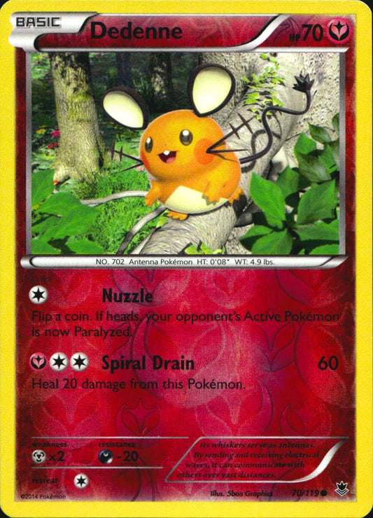 Dedenne 70/119 Common Phantom Forces Pokemon Reverse Holo Near Mint