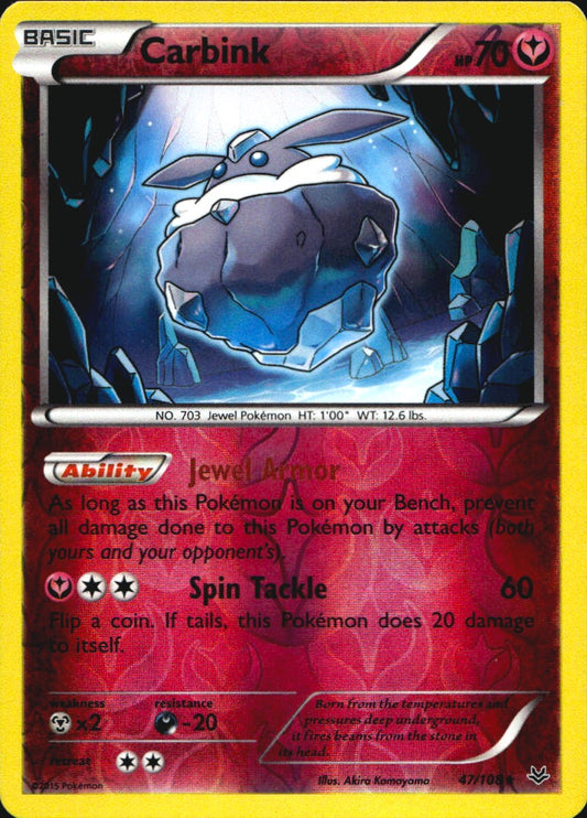 Carbink 47/108 Rare Roaring Skies Pokemon Reverse Holo Near Mint