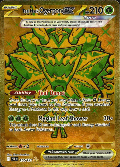Teal Mask Ogerpon ex 177/131 Hyper Rare Prismatic Evolutions Pokemon Near Mint