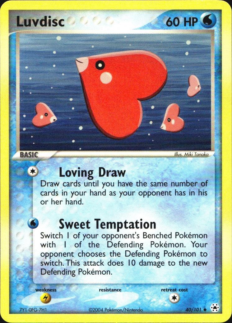 Luvdisc 40/101 Uncommon Hidden Legends Pokemon Near Mint