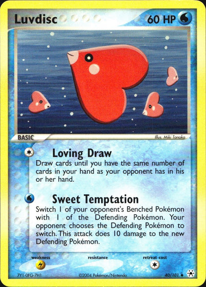 Luvdisc 40/101 Uncommon Hidden Legends Pokemon Near Mint