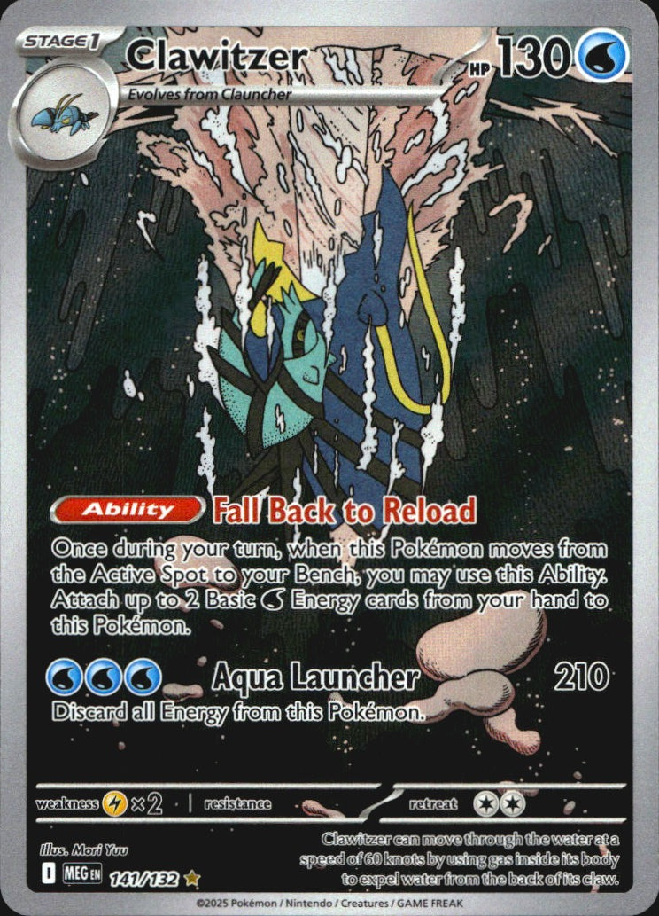 Clawitzer 141/132 Illustration Rare Mega Evolution Pokemon Near Mint