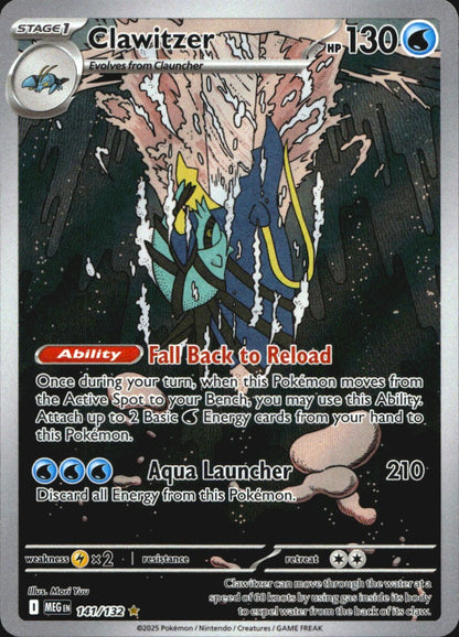 Clawitzer 141/132 Illustration Rare Mega Evolution Pokemon Near Mint