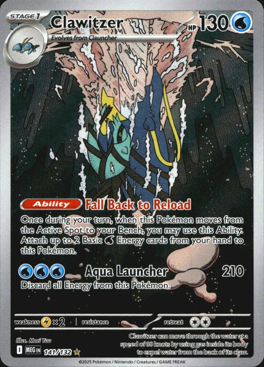 Clawitzer 141/132 Illustration Rare Mega Evolution Pokemon Near Mint