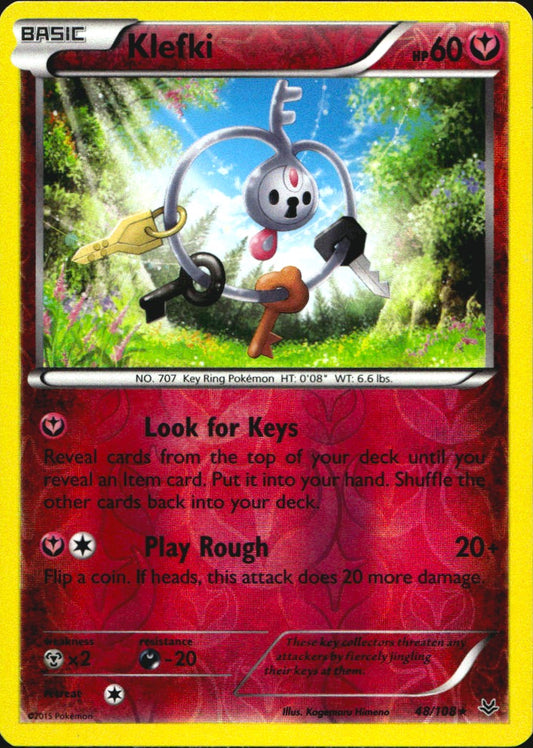 Klefki 48/108 Rare Roaring Skies Pokemon Reverse Holo Near Mint