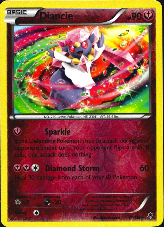 Diancie 71/119 Holo Rare Phantom Forces Pokemon Reverse Holo Near Mint