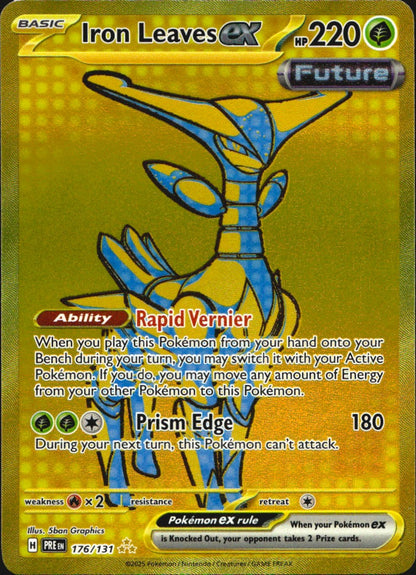 Iron Leaves ex 176/131 Hyper Rare Prismatic Evolutions Pokemon Near Mint