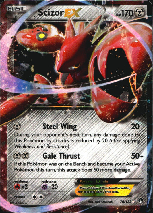 Scizor EX 76/122 Holo Rare EX BREAKpoint Pokemon Near Mint