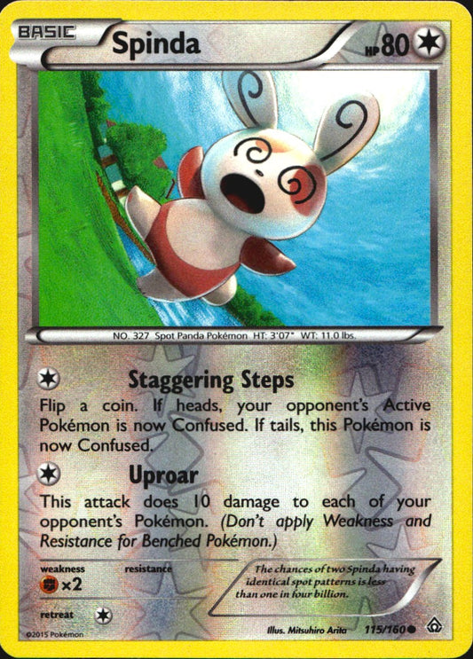 Spinda 115/160 Common Primal Clash Pokemon Reverse Holo Near Mint
