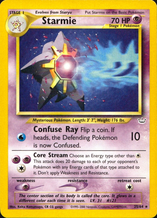 Starmie 25/64 Rare Neo Revelation Pokemon Near Mint