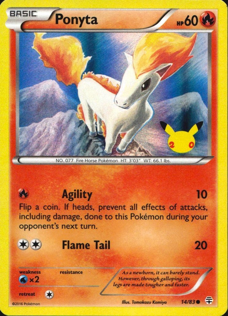 Ponyta 14/83 Common Generations Pokemon Near Mint Game Exclusive