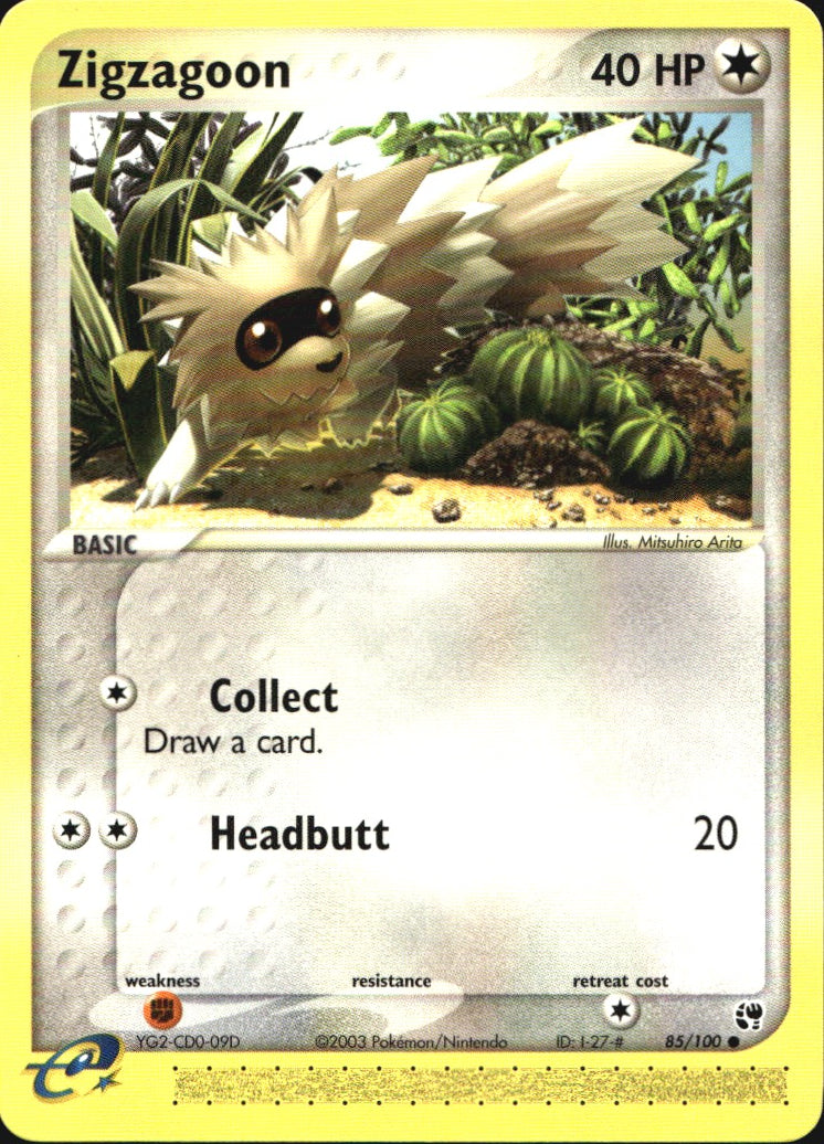 Zigzagoon 85/100 Common Sandstorm Pokemon Near Mint