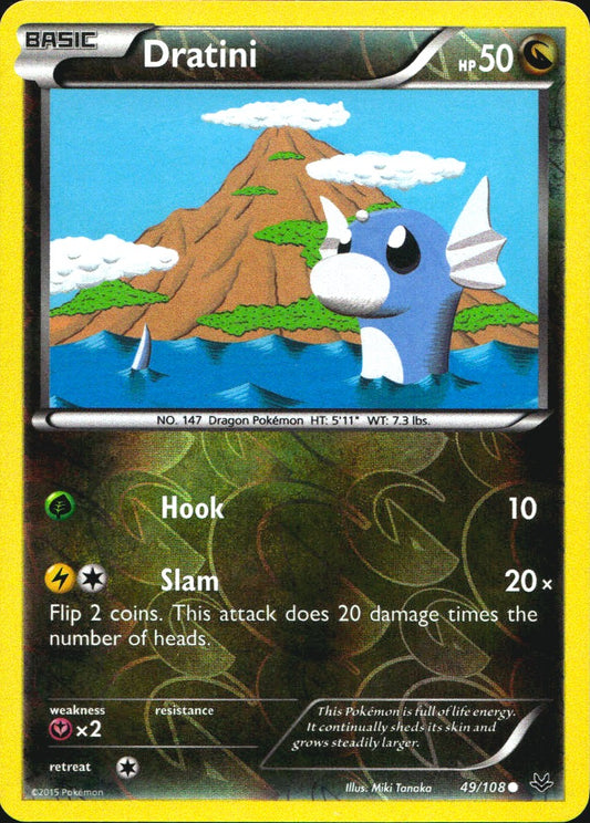 Dratini 49/108 Common Roaring Skies Pokemon Reverse Holo Near Mint