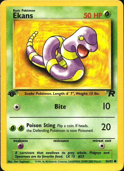 Ekans 56/82 Common Team Rocket Pokemon 1st Edition Near Mint