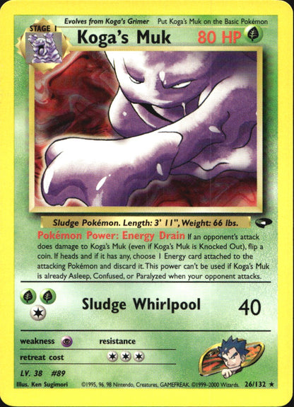 Koga's Muk 26/132 Rare Gym Challenge Pokemon Near Mint