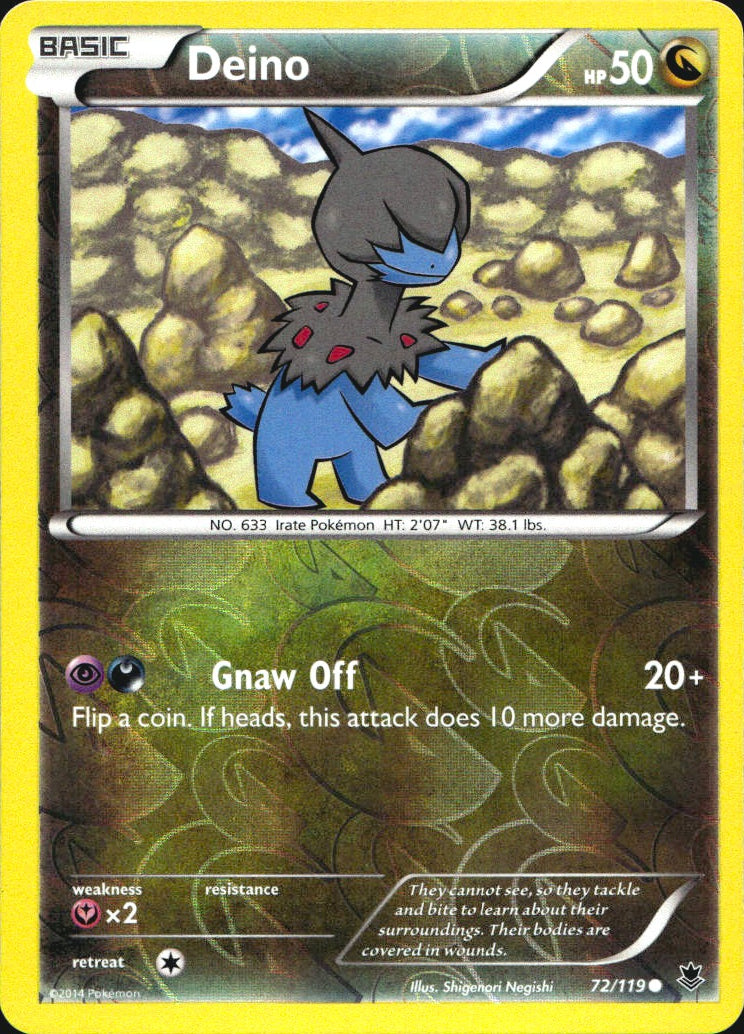 Deino 72/119 Common Phantom Forces Pokemon Reverse Holo Near Mint