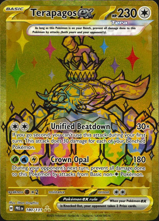 Terapagos ex 180/131 Hyper Rare Prismatic Evolutions Pokemon Near Mint