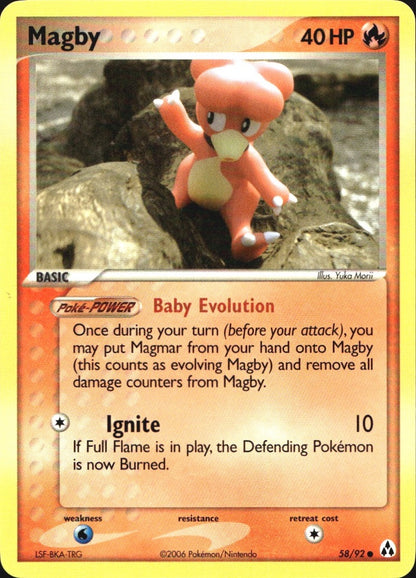 Magby 58/92 Common Legend Maker Pokemon Near Mint