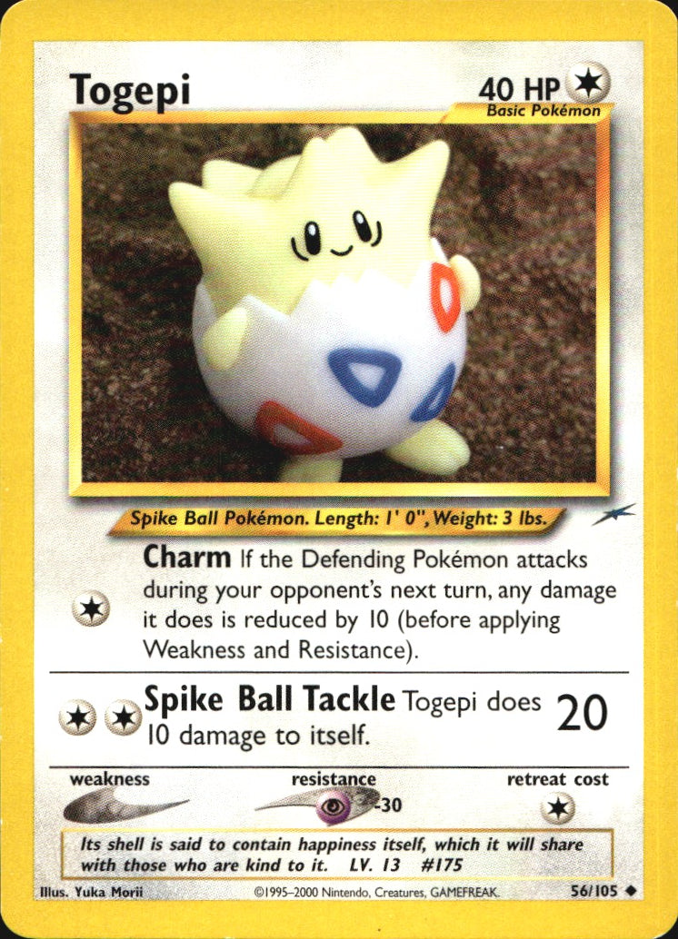Togepi 56/105 Uncommon Neo Destiny Pokemon Near Mint