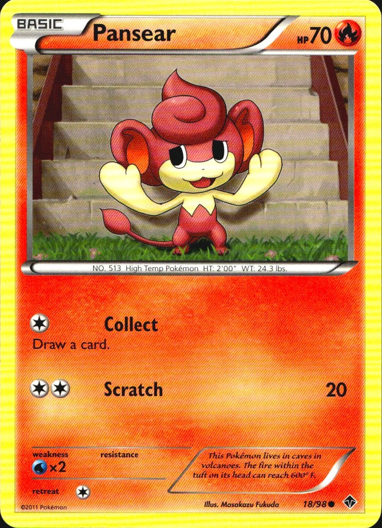 Pansear 18/98 Common Emerging Powers Pokemon Near Mint