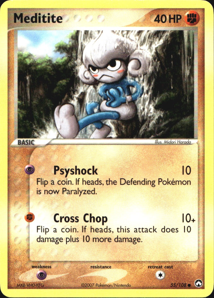 Meditite 55/108 Common Power Keepers Pokemon Near Mint