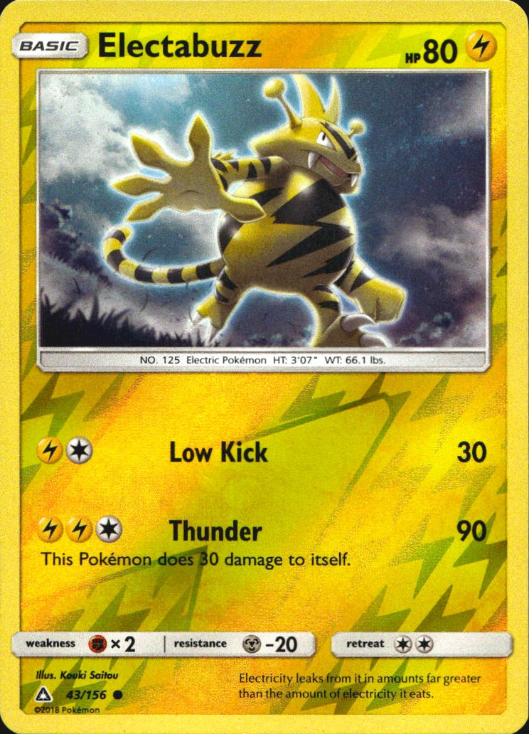 Electabuzz 43/156 Common Ultra Prism Pokemon Reverse Holo Near Mint