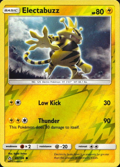 Electabuzz 43/156 Common Ultra Prism Pokemon Reverse Holo Near Mint
