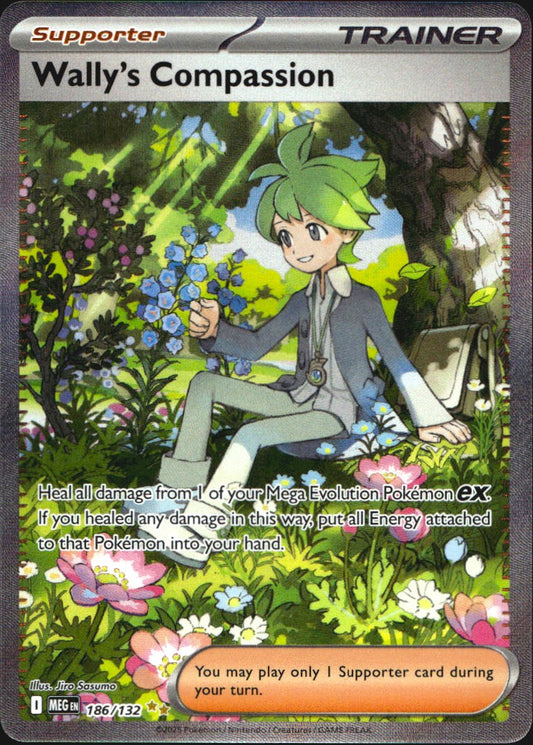 Wally's Compassion 186/132 Special Illustration Rare Mega Evolution Pokemon NM