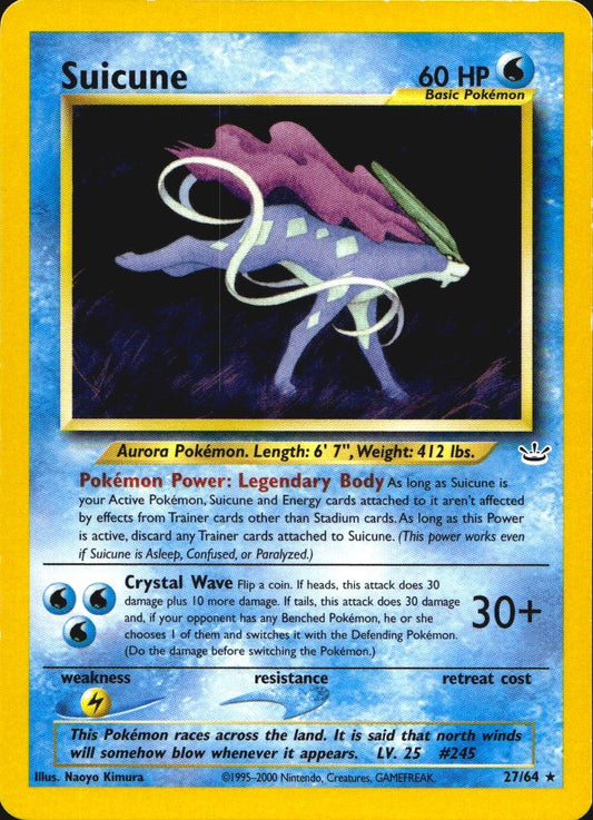 Suicune 27/64 Rare Neo Revelation Pokemon Near Mint