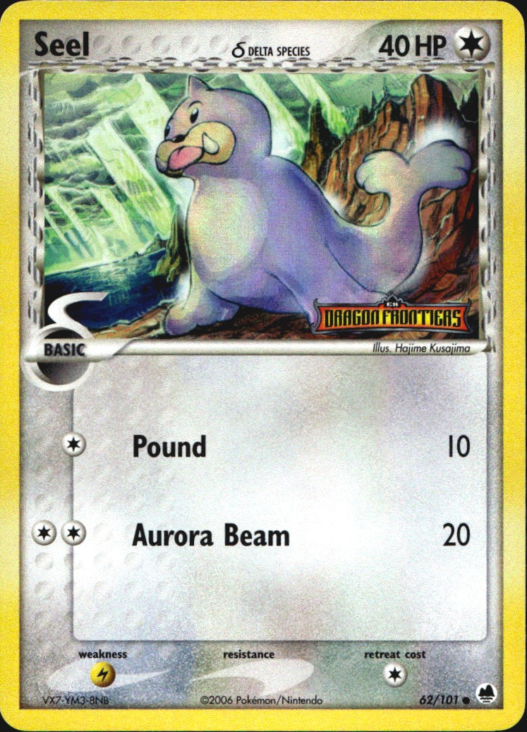 Seel 62/101 Common Dragon Frontiers Pokemon Reverse Holo Near Mint