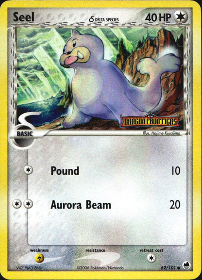 Seel 62/101 Common Dragon Frontiers Pokemon Reverse Holo Near Mint