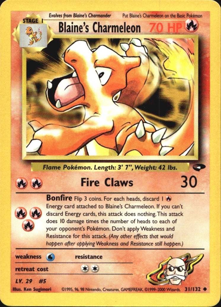 Blaine's Charmeleon 31/132 Uncommon Gym Challenge Pokemon Near Mint