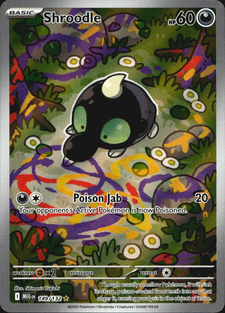 Shroodle 149/132 Illustration Rare Mega Evolution Pokemon Near Mint