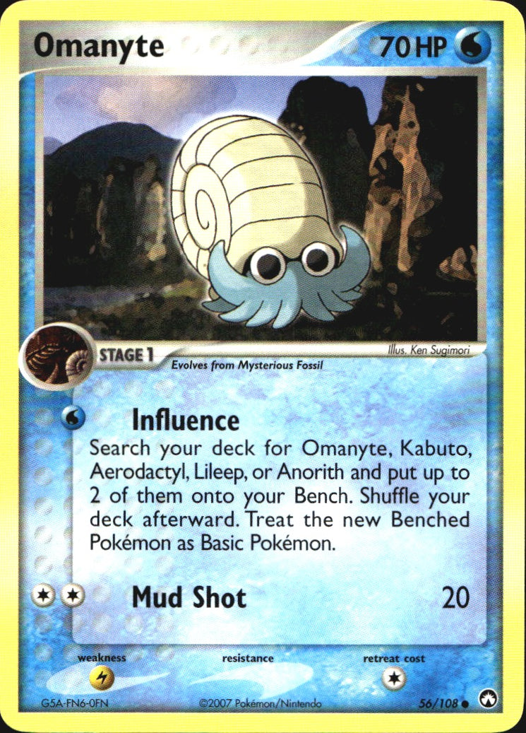 Omanyte 56/108 Common Power Keepers Pokemon Near Mint