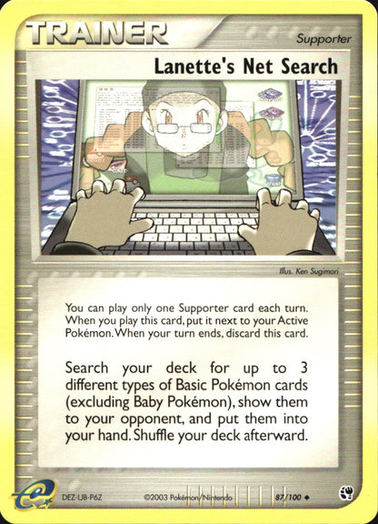 Lanette's Net Search 87/100 Uncommon Sandstorm Pokemon Near Mint