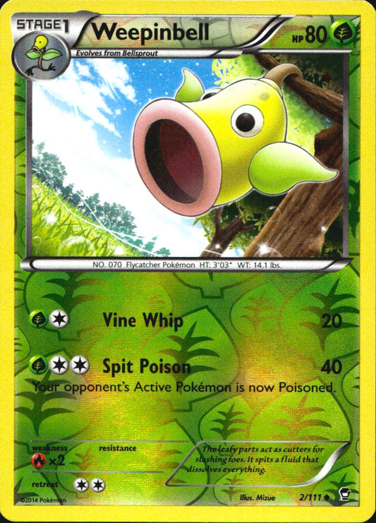 Weepinbell 2/111 Uncommon Furious Fists Pokemon Reverse Holo Near Mint