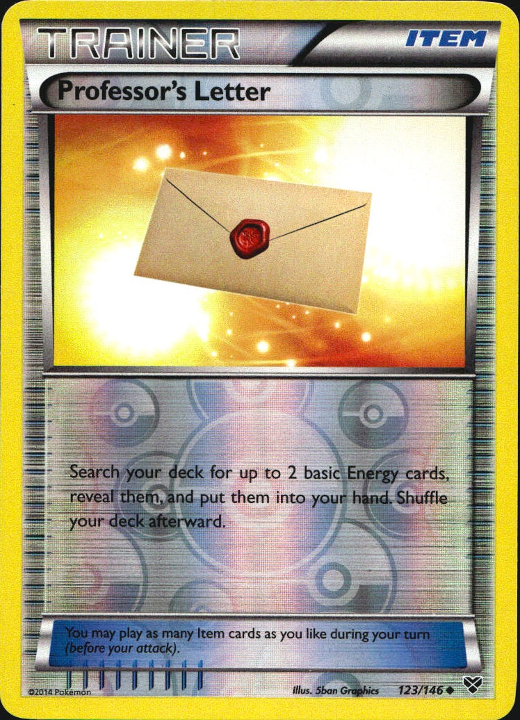 Professor's Letter 123/146 Uncommon XY Pokemon Reverse Holo Near Mint