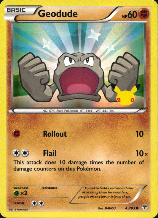 Geodude 43/83 Common Generations Pokemon Near Mint Game Exclusive