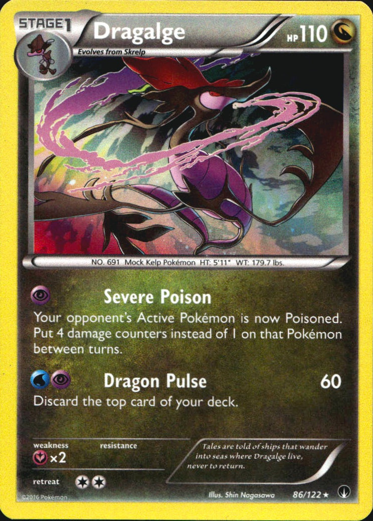 Dragalge 86/122 Holo Rare BREAKpoint Pokemon Near Mint