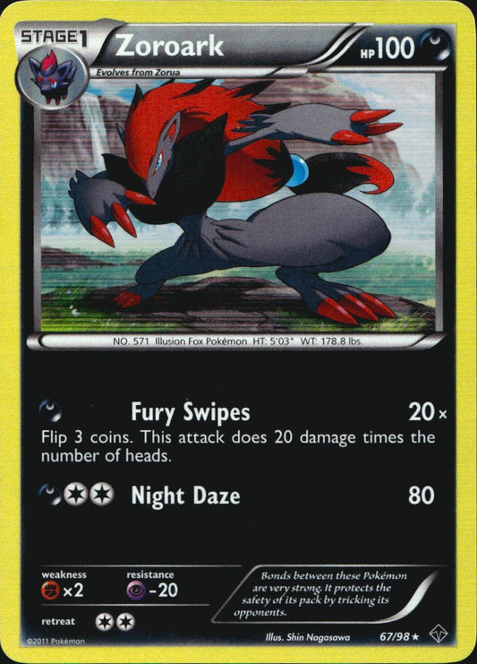 Zoroark 67/98 Holo Rare Emerging Powers Pokemon Near Mint