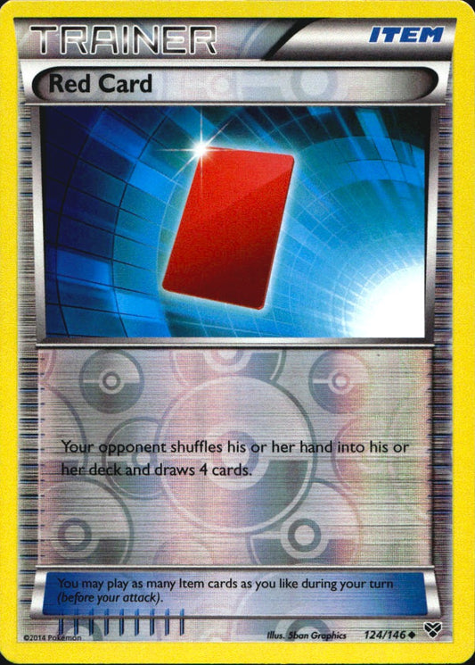 Red Card 124/146 Uncommon XY Pokemon Reverse Holo Near Mint