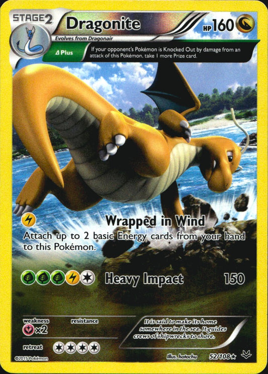 Dragonite 52/108 Holo Rare Roaring Skies Pokemon Reverse Holo Near Mint